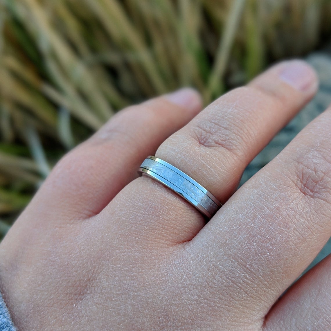 4mm Gibeon Meteorite Wedding Ring
