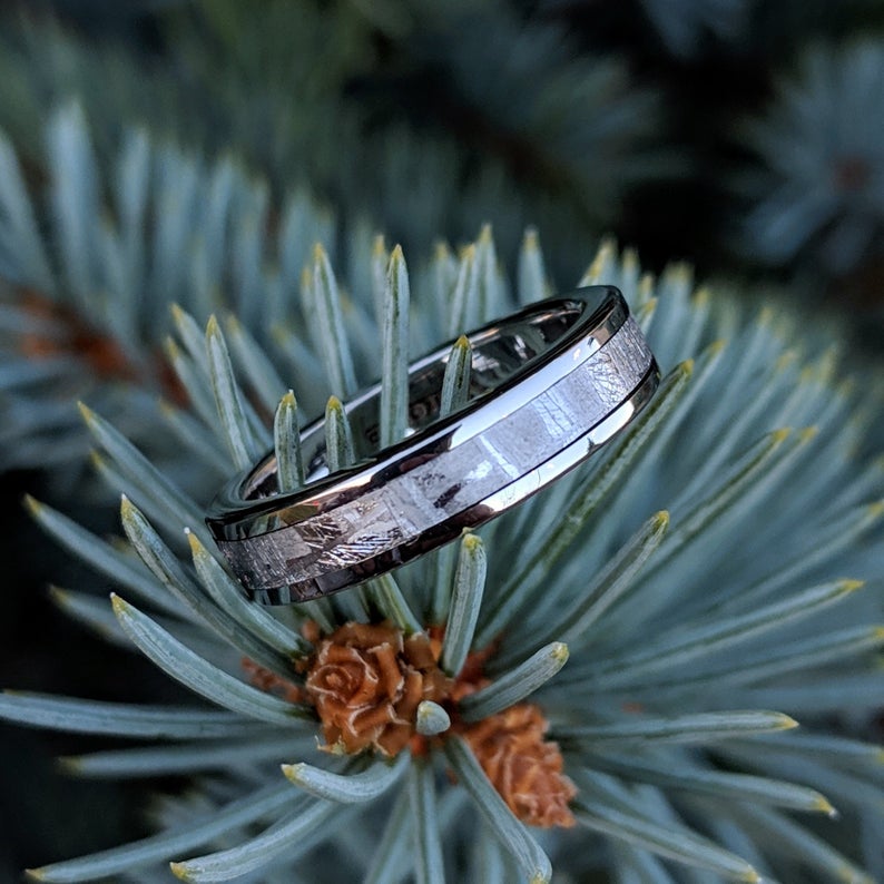 4mm Gibeon Meteorite Wedding Ring