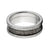 8mm wide titanium ring with tree bark edges with black carbon fiber inlay