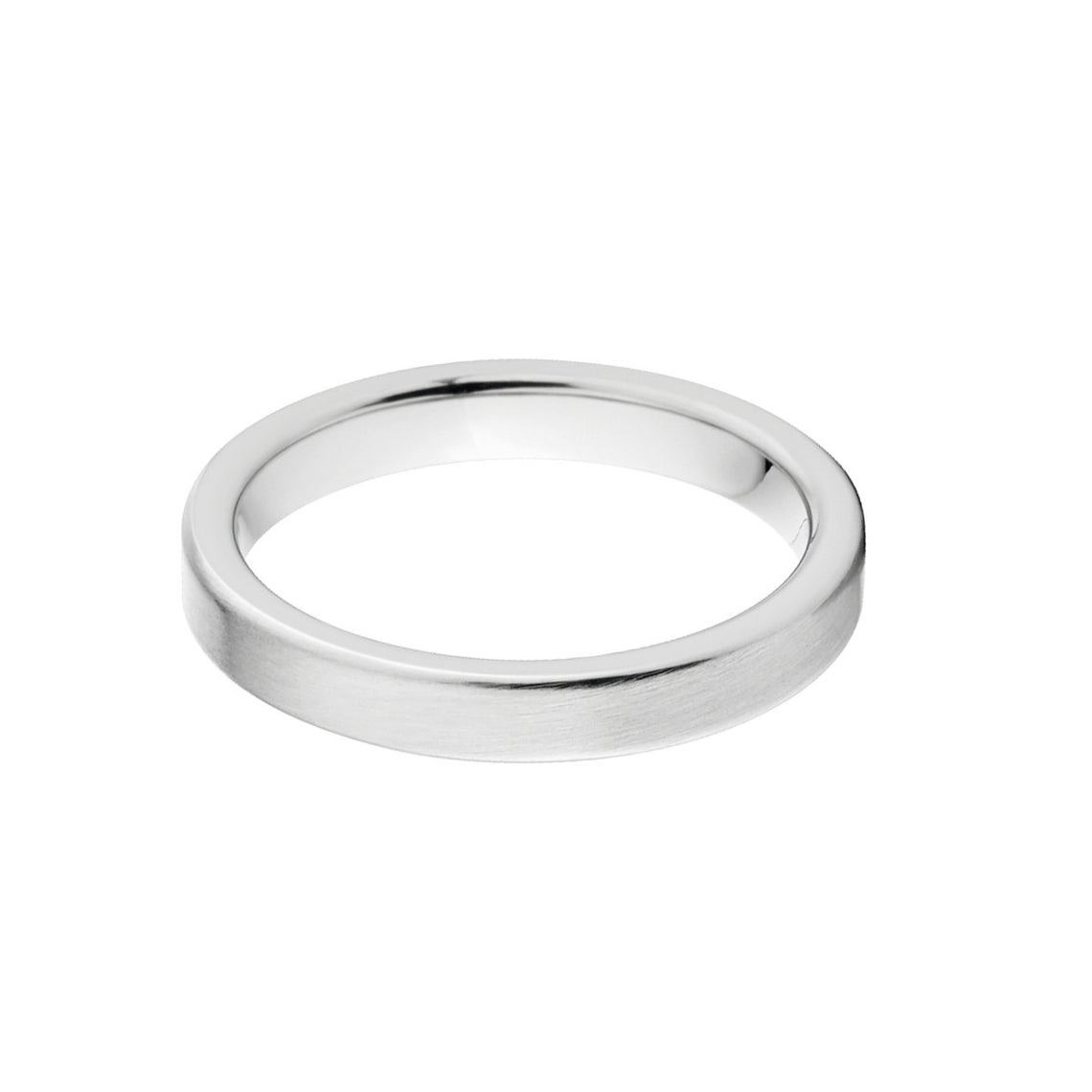 3mm wide cobalt wedding ring with a polish finish and flat profile