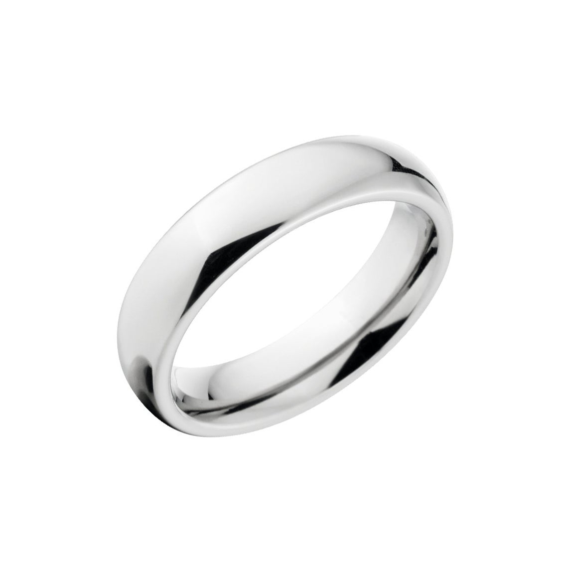 5mm wide polished cobalt wedding band with a rounded profile