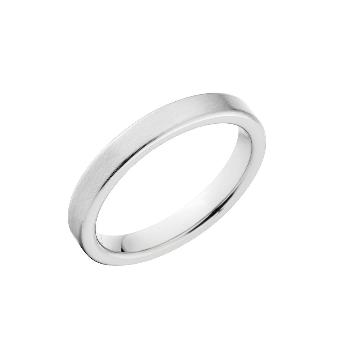 3mm wide cobalt wedding ring with a polish finish and flat profile