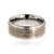 9mm wide tungsten ring with hammered center and polished edges