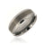 8mm wide tungsten ring with a brushed finish center and beveled edges