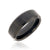 8mm wide tungsten ring with a black finish and beveled edges