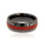 8mm wide black tungsten ring with red carbon fiber inlay