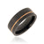 8mm wide tungsten ring with a thin rose gold groove