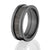8mm wide black zirconium ring with wide edges and a black carbon fiber inlay