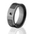 8mm wide black zirconium ring with a black carbon fiber inlay and a bezel set black diamond