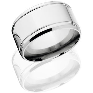 12mm wide cobalt ring with dual edge grooves