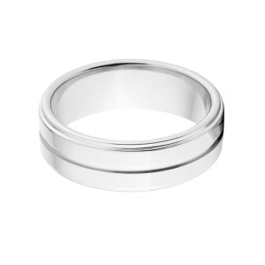 7mm wide cobalt wedding band with a center groove