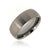 8mm wide tungsten ring with a brushed finish and rounded profile