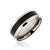 8mm wide tungsten ring with black carbon fiber inlay with beveled edges
