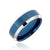 8mm wide tungsten ring with blue center and sleeve with beveled edges
