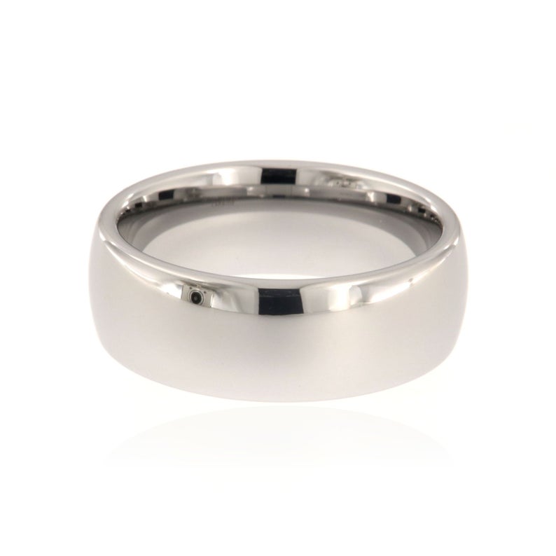 6mm wide tungsten ring with polish finish and rounded profile