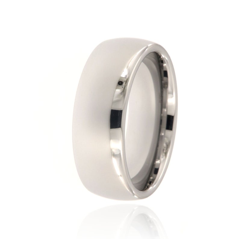 6mm wide tungsten ring with polish finish and rounded profile