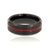 8mm wide black tungsten ring with a center red inlay