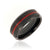 8mm wide black tungsten ring with a center red inlay